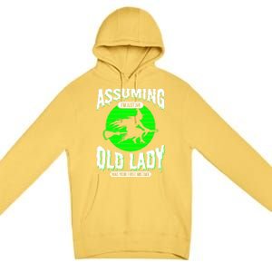 Assuming Im An Old Lady Was Your First Mistake Witch Gift Premium Pullover Hoodie