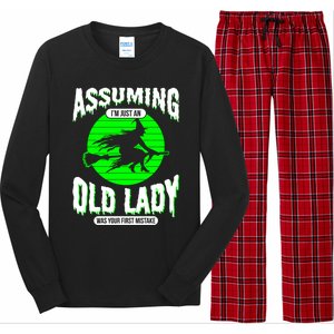 Assuming Im An Old Lady Was Your First Mistake Witch Gift Long Sleeve Pajama Set