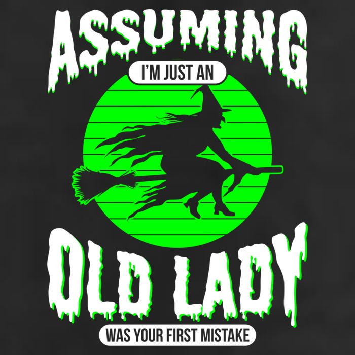 Assuming Im An Old Lady Was Your First Mistake Witch Gift Golf Towel