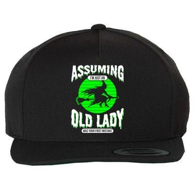 Assuming Im An Old Lady Was Your First Mistake Witch Gift Wool Snapback Cap