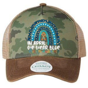 Autism In April We Wear Blue Rainbow Autism Awareness Month Funny Gift Legacy Tie Dye Trucker Hat