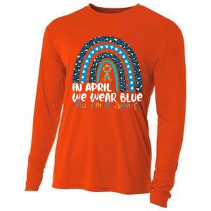 Autism In April We Wear Blue Rainbow Autism Awareness Month Funny Gift Cooling Performance Long Sleeve Crew