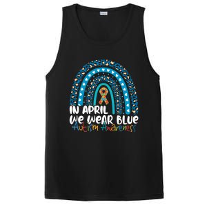 Autism In April We Wear Blue Rainbow Autism Awareness Month Funny Gift PosiCharge Competitor Tank