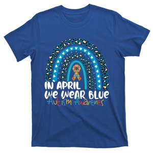 Autism In April We Wear Blue Rainbow Autism Awareness Month Funny Gift T-Shirt