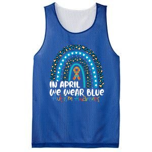 Autism In April We Wear Blue Rainbow Autism Awareness Month Funny Gift Mesh Reversible Basketball Jersey Tank