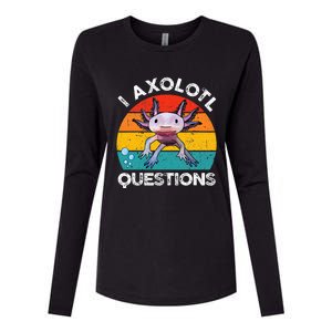 Axolotl I Axolotl Questions Retro Cute Axolotl Womens Cotton Relaxed Long Sleeve T-Shirt