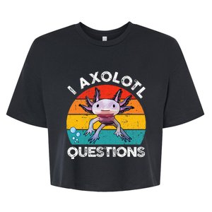 Axolotl I Axolotl Questions Retro Cute Axolotl Bella+Canvas Jersey Crop Tee