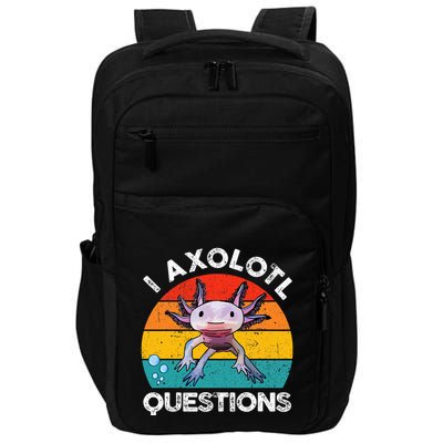 Axolotl I Axolotl Questions Retro Cute Axolotl Impact Tech Backpack