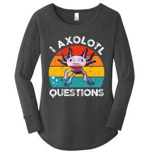 Axolotl I Axolotl Questions Retro Cute Axolotl Women's Perfect Tri Tunic Long Sleeve Shirt