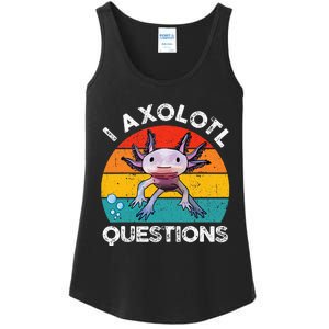 Axolotl I Axolotl Questions Retro Cute Axolotl Ladies Essential Tank