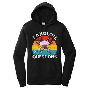 Axolotl I Axolotl Questions Retro Cute Axolotl Women's Pullover Hoodie