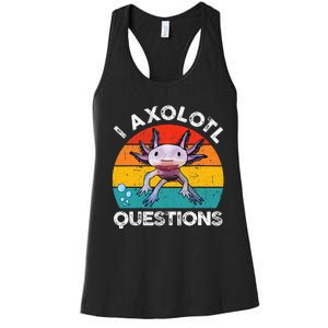 Axolotl I Axolotl Questions Retro Cute Axolotl Women's Racerback Tank