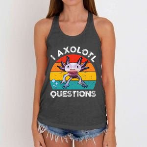 Axolotl I Axolotl Questions Retro Cute Axolotl Women's Knotted Racerback Tank