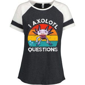 Axolotl I Axolotl Questions Retro Cute Axolotl Enza Ladies Jersey Colorblock Tee