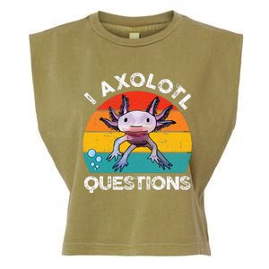 Axolotl I Axolotl Questions Retro Cute Axolotl Garment-Dyed Women's Muscle Tee