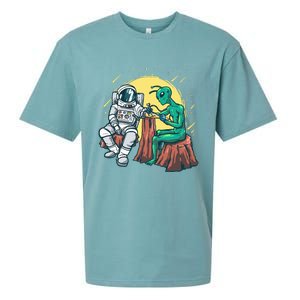 Alien Inking Astronaut Ink Funny Tattoo Artist Sueded Cloud Jersey T-Shirt