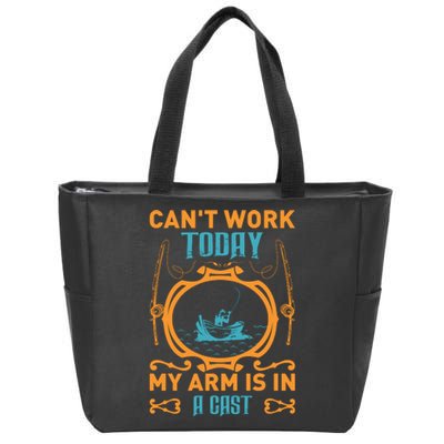 Arm In A Cast Fishing Zip Tote Bag