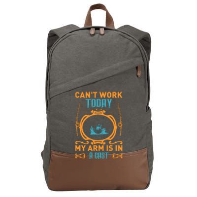 Arm In A Cast Fishing Cotton Canvas Backpack