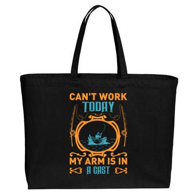 Arm In A Cast Fishing Cotton Canvas Jumbo Tote