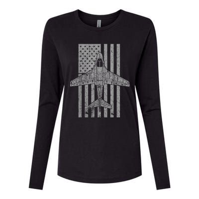 A6 Intruder A6 Jet Airplane Vintage Flag Womens Cotton Relaxed Long Sleeve T-Shirt