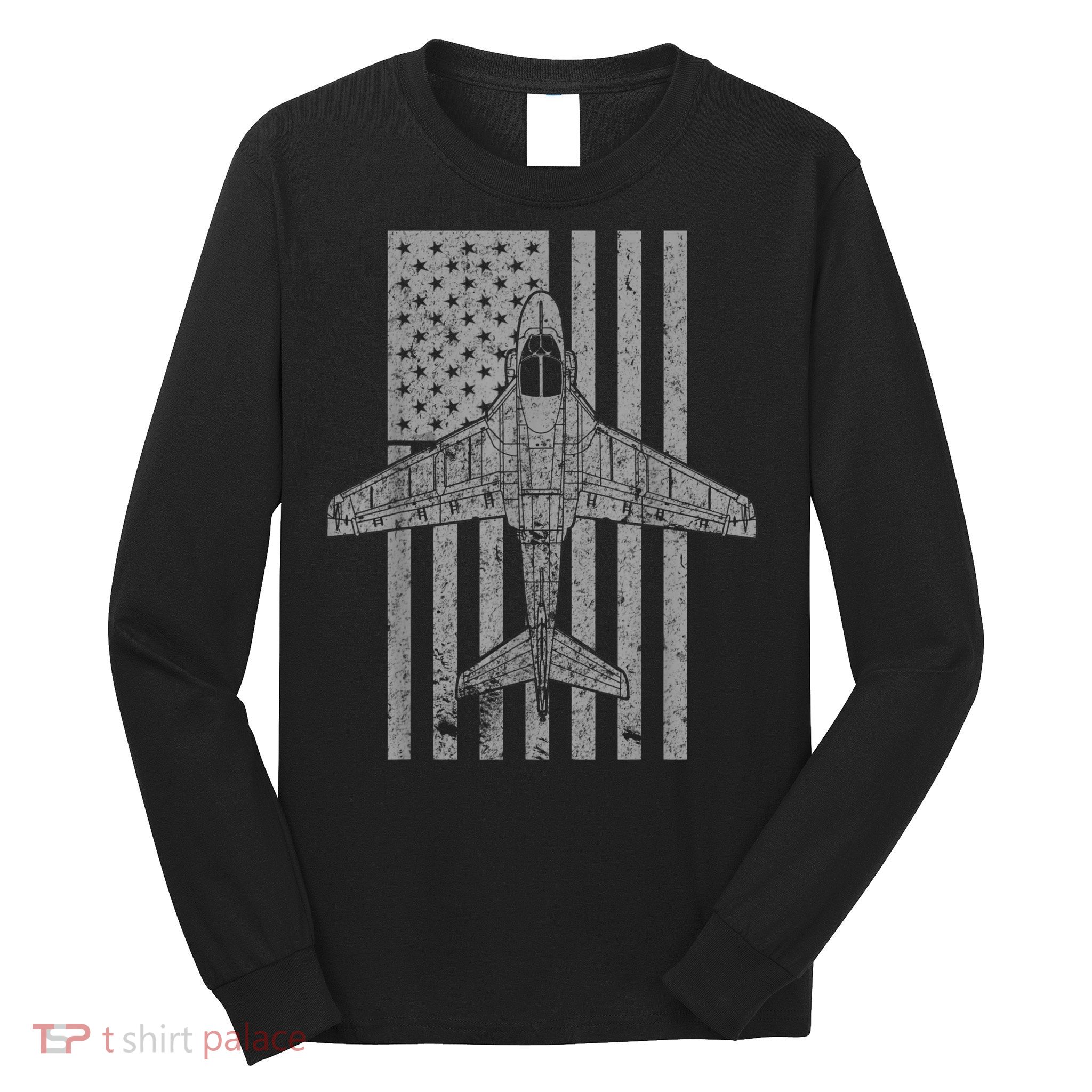 A6 Intruder A6 Jet Airplane Vintage Flag Long Sleeve Shirt