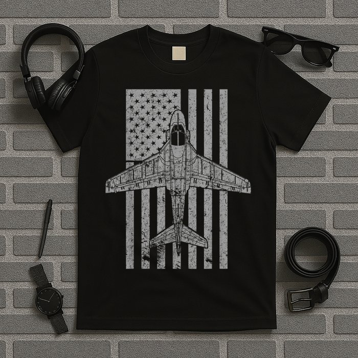 A6 Intruder A6 Jet Airplane Vintage Flag T-Shirt