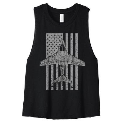 A6 Intruder A6 Jet Airplane Vintage Flag Women's Racerback Cropped Tank