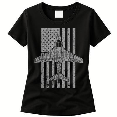 A6 Intruder A6 Jet Airplane Vintage Flag Womens T-Shirt