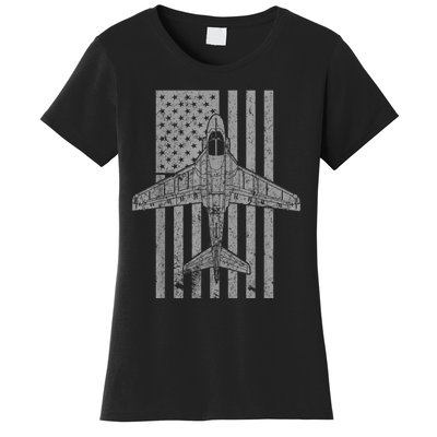 A6 Intruder A6 Jet Airplane Vintage Flag Women's T-Shirt