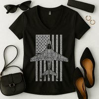 A6 Intruder A6 Jet Airplane Vintage Flag Women's V-Neck T-Shirt