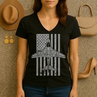 A6 Intruder A6 Jet Airplane Vintage Flag Women's V-Neck T-Shirt