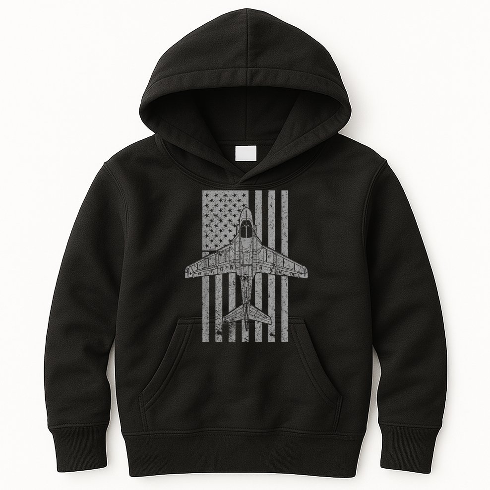 A6 Intruder A6 Jet Airplane Vintage Flag Kids Hoodie