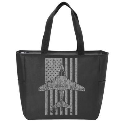 A6 Intruder A6 Jet Airplane Vintage Flag Zip Tote Bag