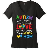 Autism is a Journey I'm an Autism Mom Women's V-Neck T-Shirt