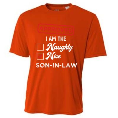 Approved I Am Nice Soninlaw Funny Christmas Xmas Gift Cooling Performance Crew T-Shirt