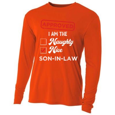 Approved I Am Nice Soninlaw Funny Christmas Xmas Gift Cooling Performance Long Sleeve Crew