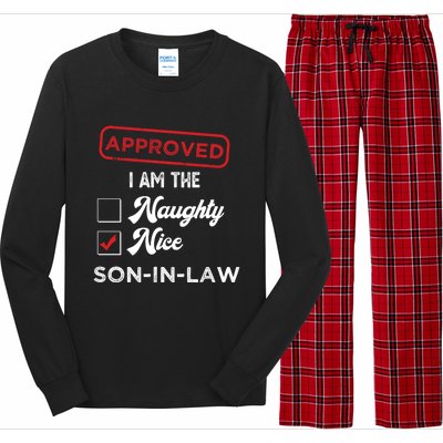 Approved I Am Nice Soninlaw Funny Christmas Xmas Gift Long Sleeve Pajama Set