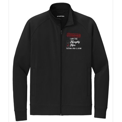 Approved I Am Nice Soninlaw Funny Christmas Xmas Gift Stretch Full-Zip Cadet Jacket