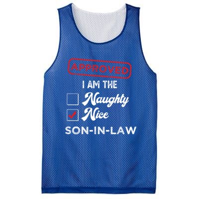 Approved I Am Nice Soninlaw Funny Christmas Xmas Gift Mesh Reversible Basketball Jersey Tank