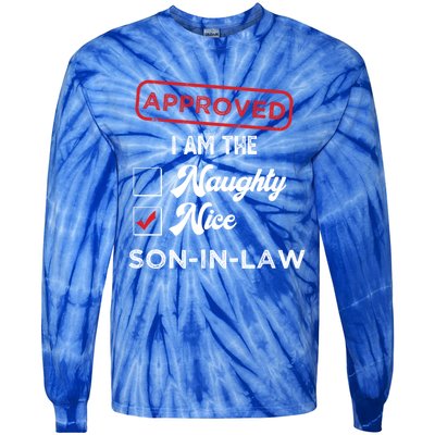 Approved I Am Nice Soninlaw Funny Christmas Xmas Gift Tie-Dye Long Sleeve Shirt