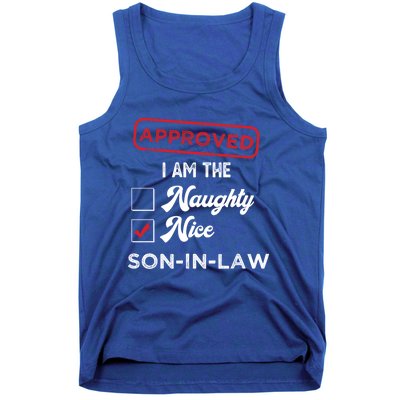 Approved I Am Nice Soninlaw Funny Christmas Xmas Gift Tank Top