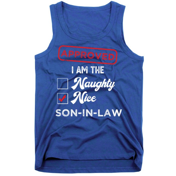 Approved I Am Nice Soninlaw Funny Christmas Xmas Gift Tank Top