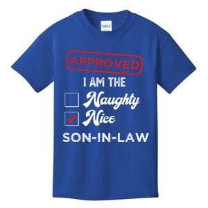 Approved I Am Nice Soninlaw Funny Christmas Xmas Gift Kids T-Shirt