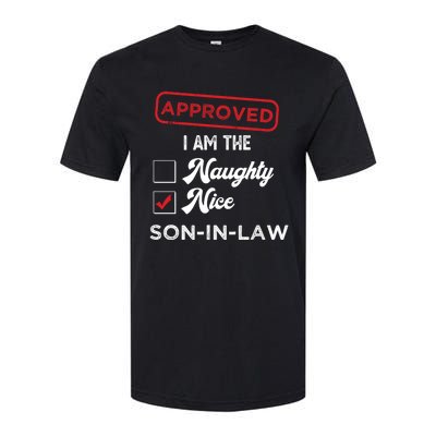 Approved I Am Nice Soninlaw Funny Christmas Xmas Gift Softstyle CVC T-Shirt