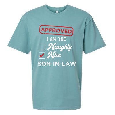 Approved I Am Nice Soninlaw Funny Christmas Xmas Gift Sueded Cloud Jersey T-Shirt