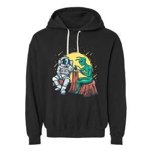 Alien Inking Astronaut Ink Funny Tattoo Artist Garment-Dyed Fleece Hoodie