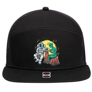 Alien Inking Astronaut Ink Funny Tattoo Artist 7 Panel Mesh Trucker Snapback Hat