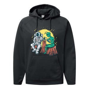 Alien Inking Astronaut Ink Funny Tattoo Artist Performance Fleece Hoodie