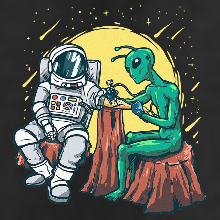 Alien Inking Astronaut Ink Funny Tattoo Artist 11oz C Handle Ceramic Mug