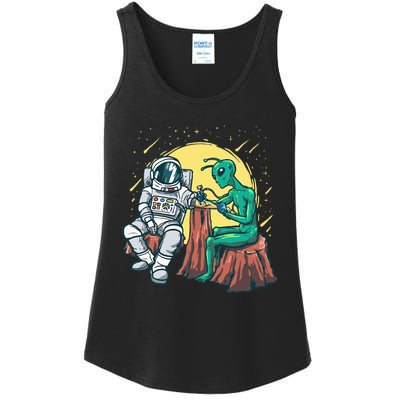 Alien Inking Astronaut Ink Funny Tattoo Artist Ladies Essential Tank